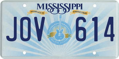 MS license plate JOV614