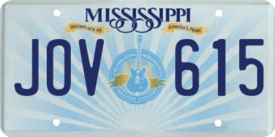 MS license plate JOV615