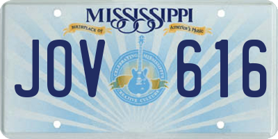 MS license plate JOV616