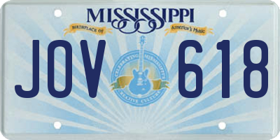 MS license plate JOV618