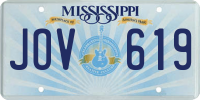 MS license plate JOV619