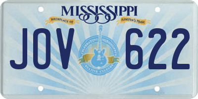 MS license plate JOV622