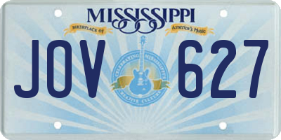 MS license plate JOV627