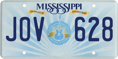 MS license plate JOV628