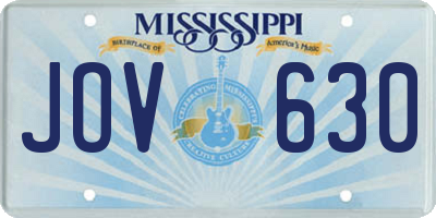 MS license plate JOV630