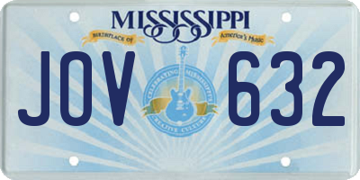 MS license plate JOV632