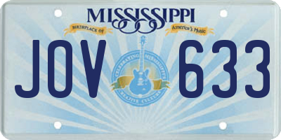 MS license plate JOV633