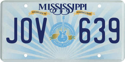 MS license plate JOV639