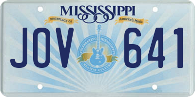 MS license plate JOV641