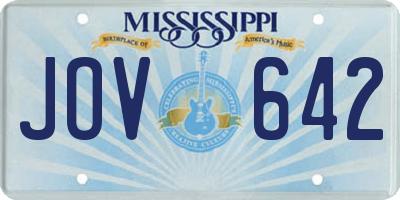 MS license plate JOV642
