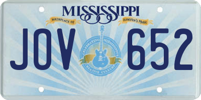 MS license plate JOV652