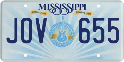 MS license plate JOV655