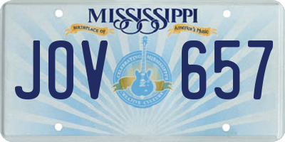 MS license plate JOV657