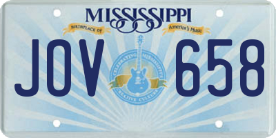 MS license plate JOV658