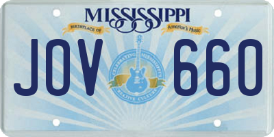 MS license plate JOV660