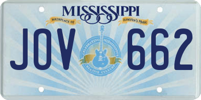 MS license plate JOV662