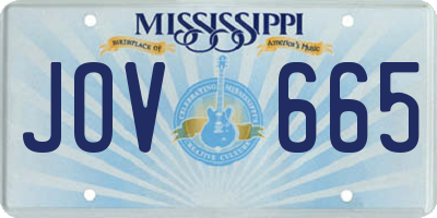 MS license plate JOV665