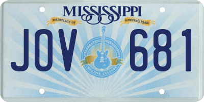 MS license plate JOV681