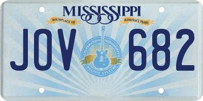 MS license plate JOV682