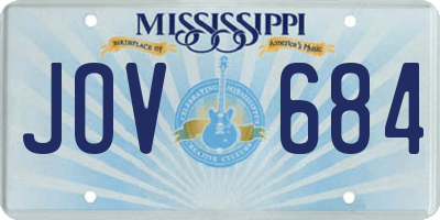MS license plate JOV684