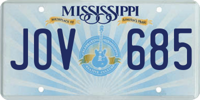 MS license plate JOV685