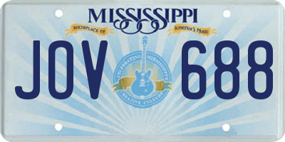 MS license plate JOV688