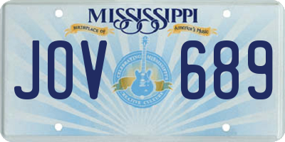 MS license plate JOV689