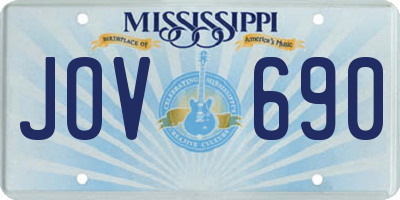 MS license plate JOV690