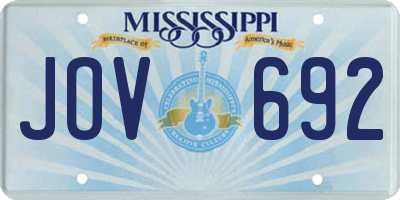 MS license plate JOV692