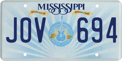 MS license plate JOV694
