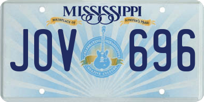 MS license plate JOV696