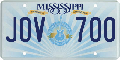 MS license plate JOV700