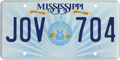 MS license plate JOV704