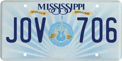 MS license plate JOV706