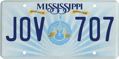 MS license plate JOV707