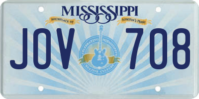 MS license plate JOV708