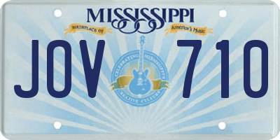 MS license plate JOV710