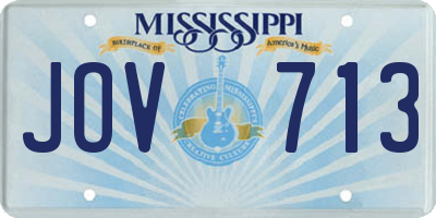 MS license plate JOV713