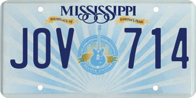 MS license plate JOV714