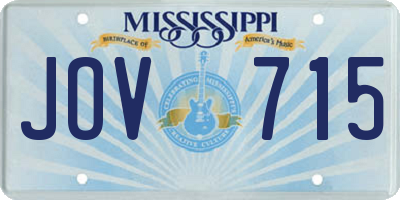 MS license plate JOV715