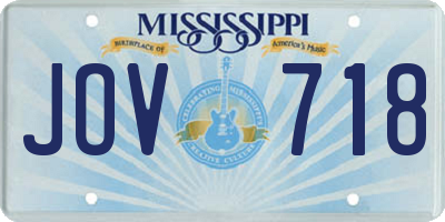 MS license plate JOV718