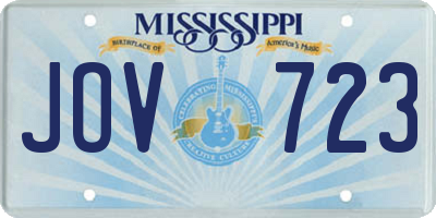 MS license plate JOV723