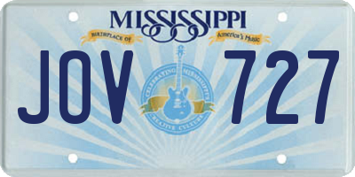MS license plate JOV727
