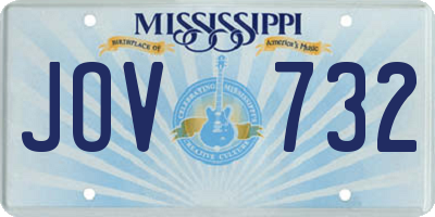 MS license plate JOV732