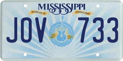 MS license plate JOV733