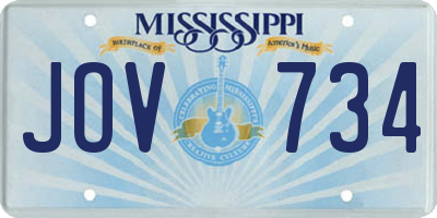 MS license plate JOV734