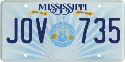 MS license plate JOV735