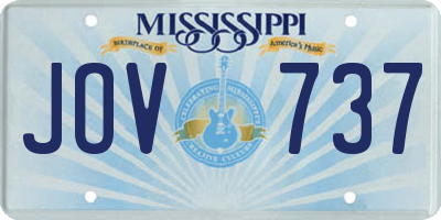 MS license plate JOV737