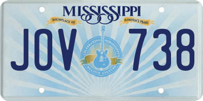MS license plate JOV738
