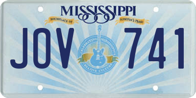 MS license plate JOV741